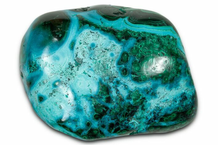 Vibrant Polished Malachite with Chrysocolla - DR Congo #336816